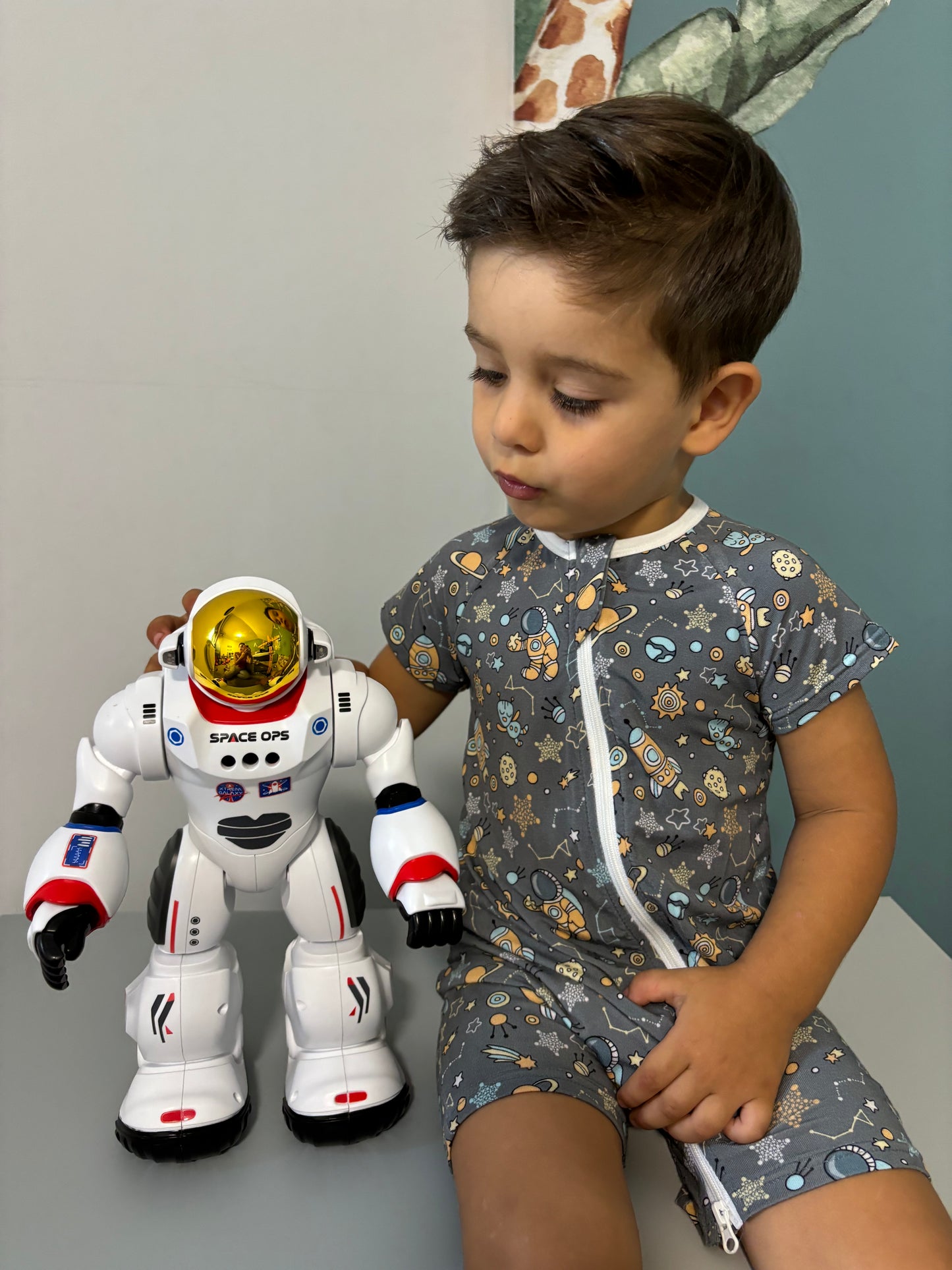 Interstellar Astronaut, salopeta din bambus organic, cu fermoar in dublu sens